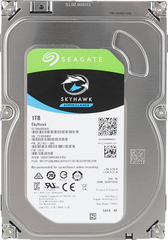 Жесткий диск Seagate SATA-III 1Tb ST1000VX005 Video Skyhawk (5900rpm) 64Mb 3.5"