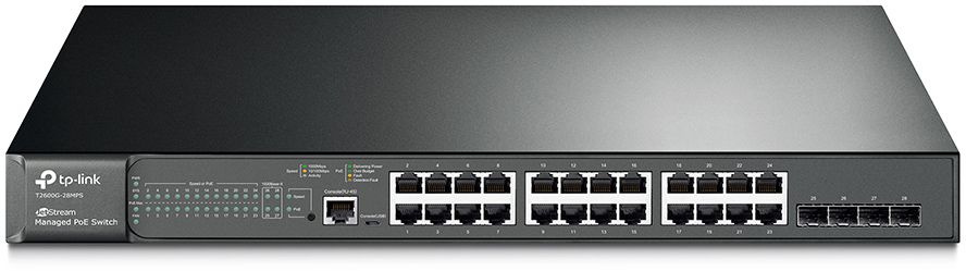 Коммутатор TP-Link T2600G-28MPS 24G 4SFP 24PoE+ 384W управляемый