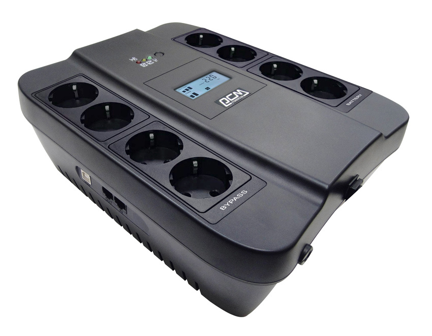 Источник бесперебойного питания Powercom Spider SPD-1100U LCD 605Вт 1100ВА черный