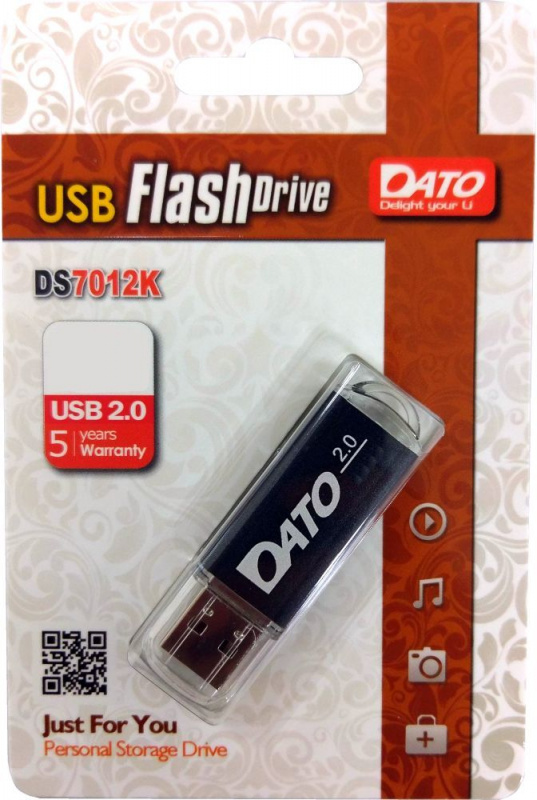 Флеш Диск Dato 64Gb DS7012 DS7012K-64G USB2.0 черный