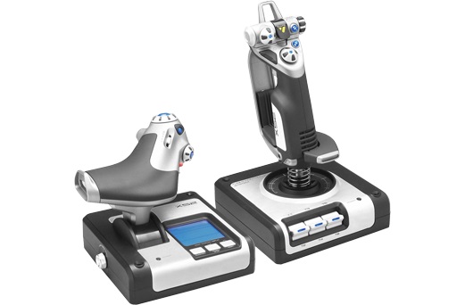 Джойстик Logitech G Saitek X52 Flight Control System черный/белый USB виброотдача