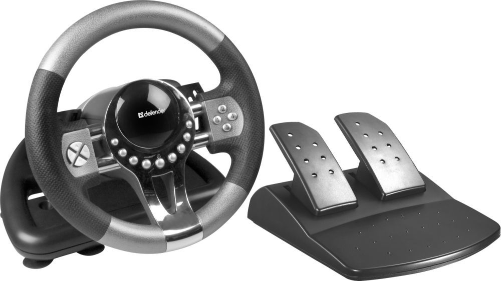 Руль Defender Forsage GTR 12кноп. (с педалями) черный