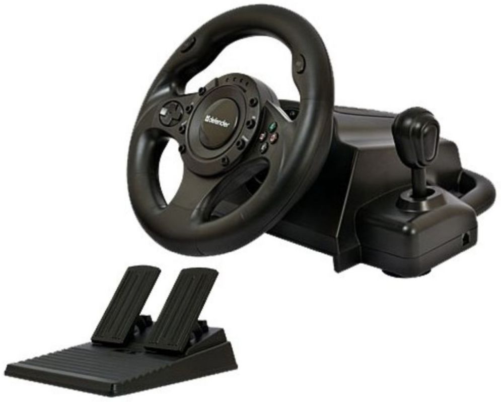 Руль Defender Forsage Drift GT 12кноп. (с педалями) черный