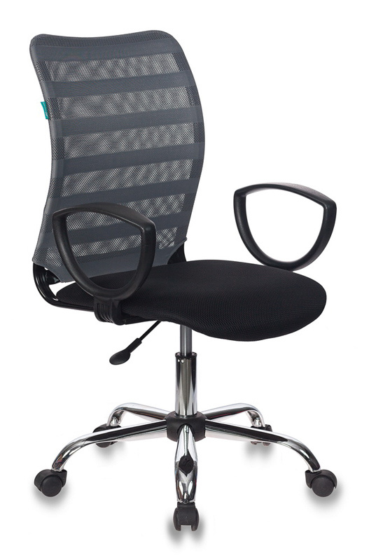 Кресло Бюрократ CH-599AXSL серый TW-32K03 сиденье черный TW-11 сетка/ткань крестов. металл хром
