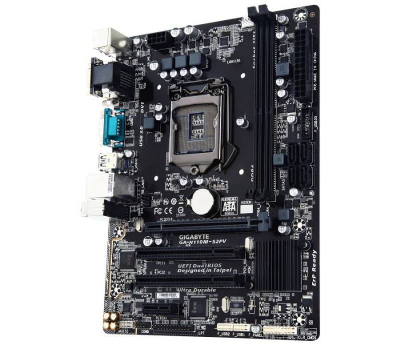 Материнская плата Gigabyte GA-H110M-S2PV Soc-1151 Intel H110 2xDDR4 mATX AC`97 8ch(7.1) GbLAN+VGA+DVI
