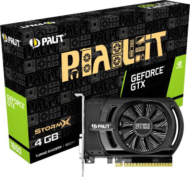 Видеокарта Palit PCI-E PA-GTX1650 STORMX 4G NVIDIA GeForce GTX 1650 4096Mb 128 GDDR5 1485/8000 DVIx1 HDMIx1 HDCP Ret