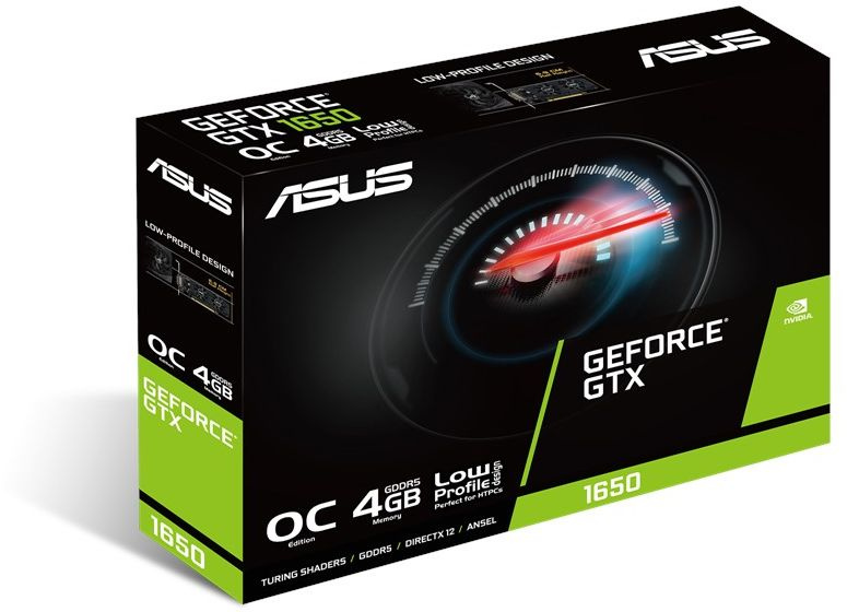 Видеокарта Asus PCI-E GTX1650-O4G-LP-BRK NVIDIA GeForce GTX 1650 4096Mb 128 GDDR5 1485/8002 DVIx1 HDMIx1 DPx1 HDCP Ret