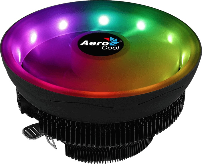 Устройство охлаждения(кулер) Aerocool Core Plus Soc-AM4/AM3+/1150/1151/1200 4-pin 15-25dB Al 110W 305gr LED Ret