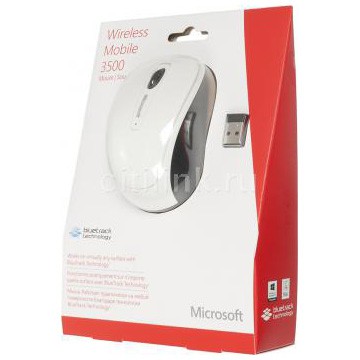 Мышь Microsoft 3500 белый оптическая (1000dpi) беспроводная USB для ноутбука (2but)