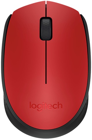 Мышь Logitech M171 красный/черный оптическая (1000dpi) беспроводная USB для ноутбука
