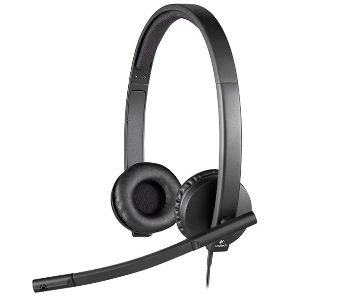 Наушники с микрофоном Logitech H570e Stereo черный 2.1м мониторные оголовье (981-000575)