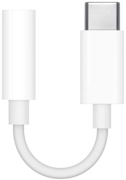 Переходник Apple MU7E2ZM/A Jack 3.5 (f)-USB Type-C (m) белый
