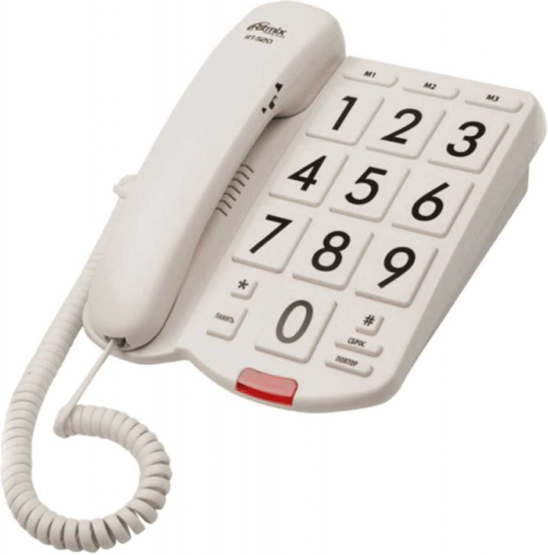 Телефон проводной Ritmix RT-520 белый