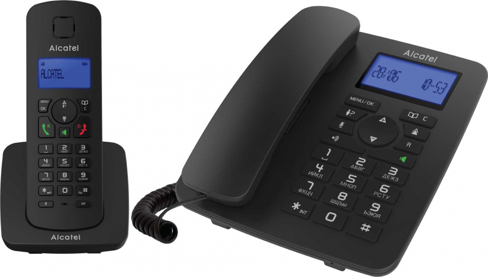 Р/Телефон Dect Alcatel M350 Combo RU черный АОН (плохая упаковка)