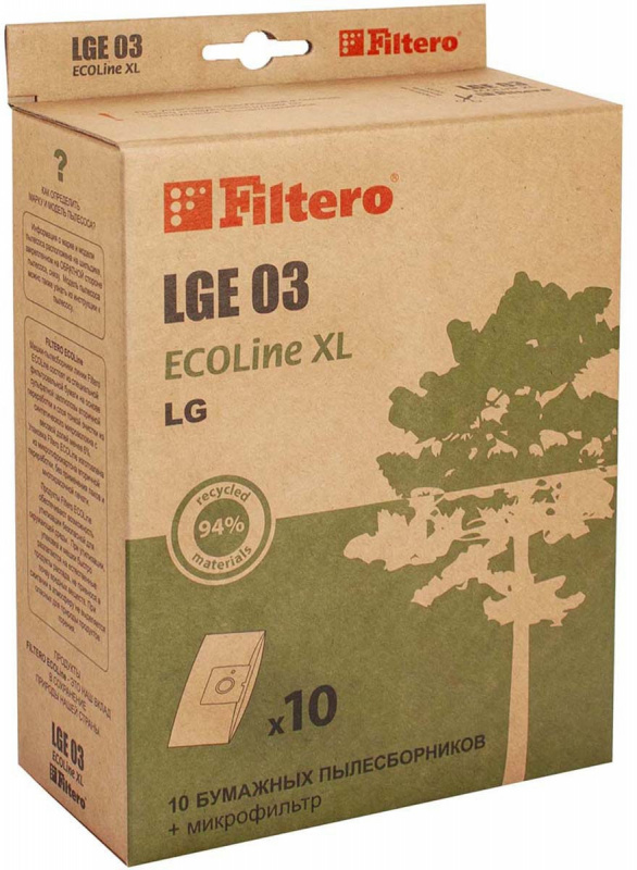 Пылесборники Filtero LGE 03 ECOLine XL бумажные (плохая упаковка)